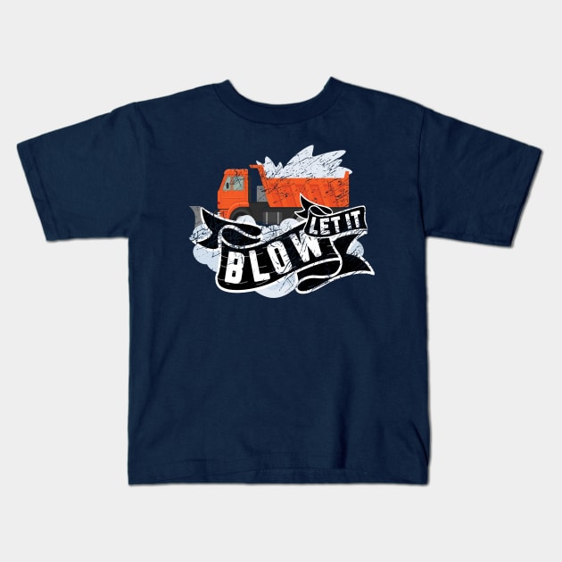 Snow Day Truck Plow Blower Winter Graphic Kids T-Shirt by Possetivitees